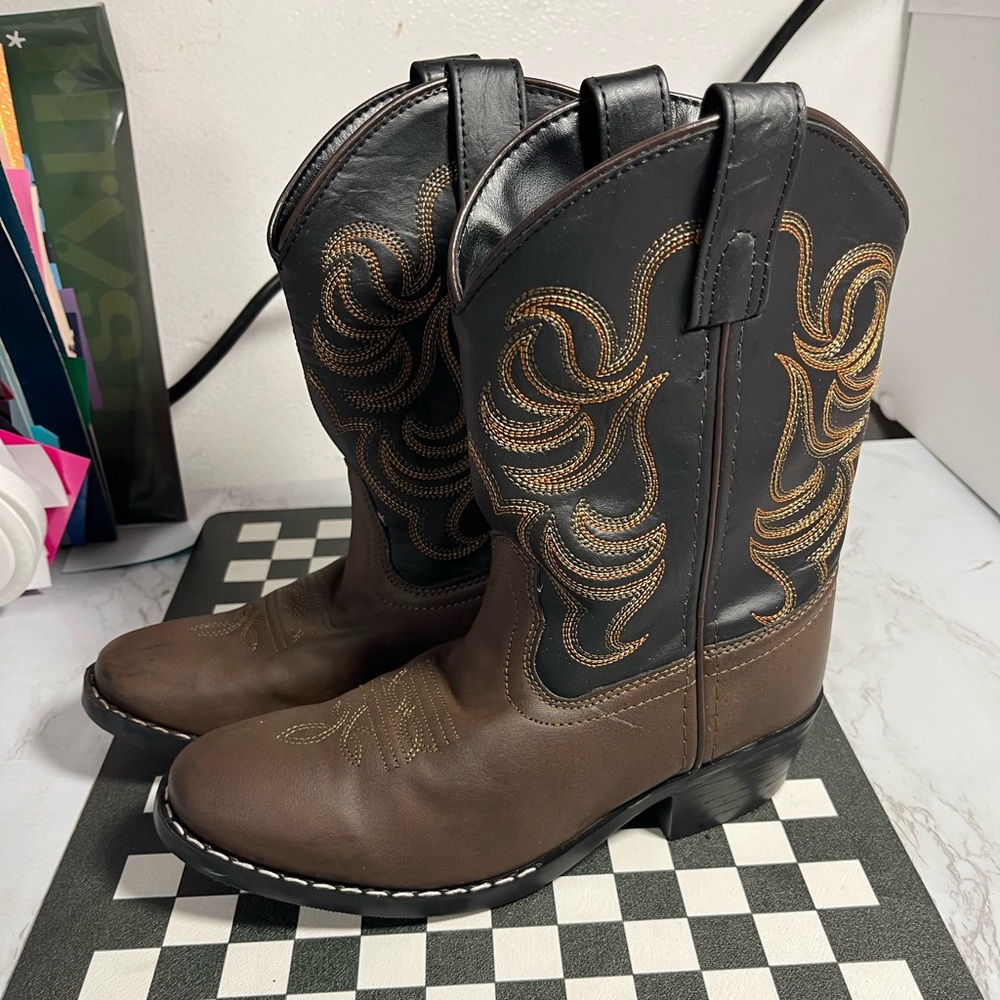 Smoky Mountain Boys Cowboy Boots Size 3 Brown Black Western Style 1575C